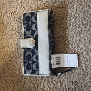 Coach Signature Stripe Accordian Wallet